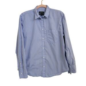 NWOT J. Crew Garçon Shirt In Striped Cotton Poplin Blue 6
